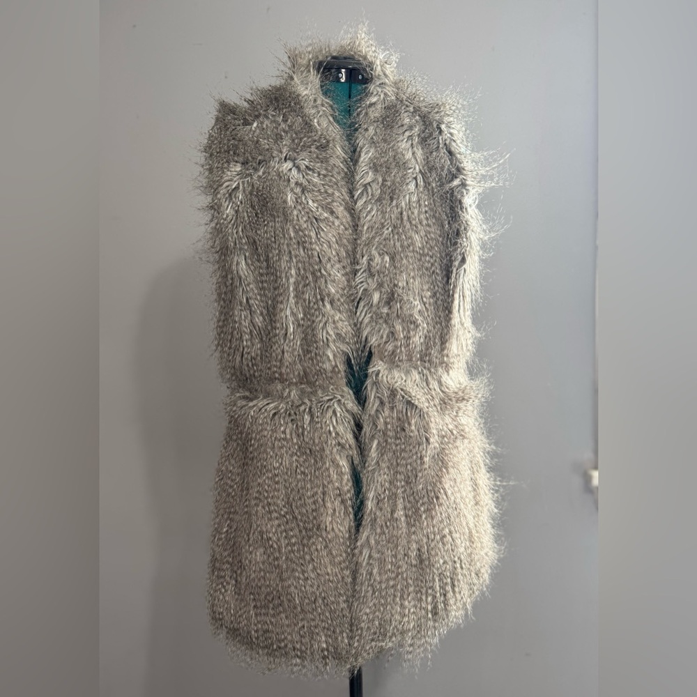 Women's Gray Faux Fur Vest